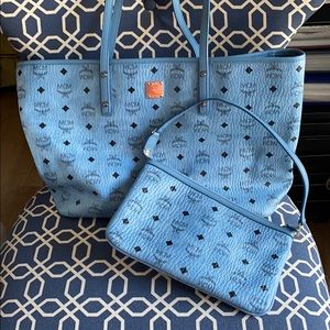 Authentic MCM shopper tote bag with wristlet